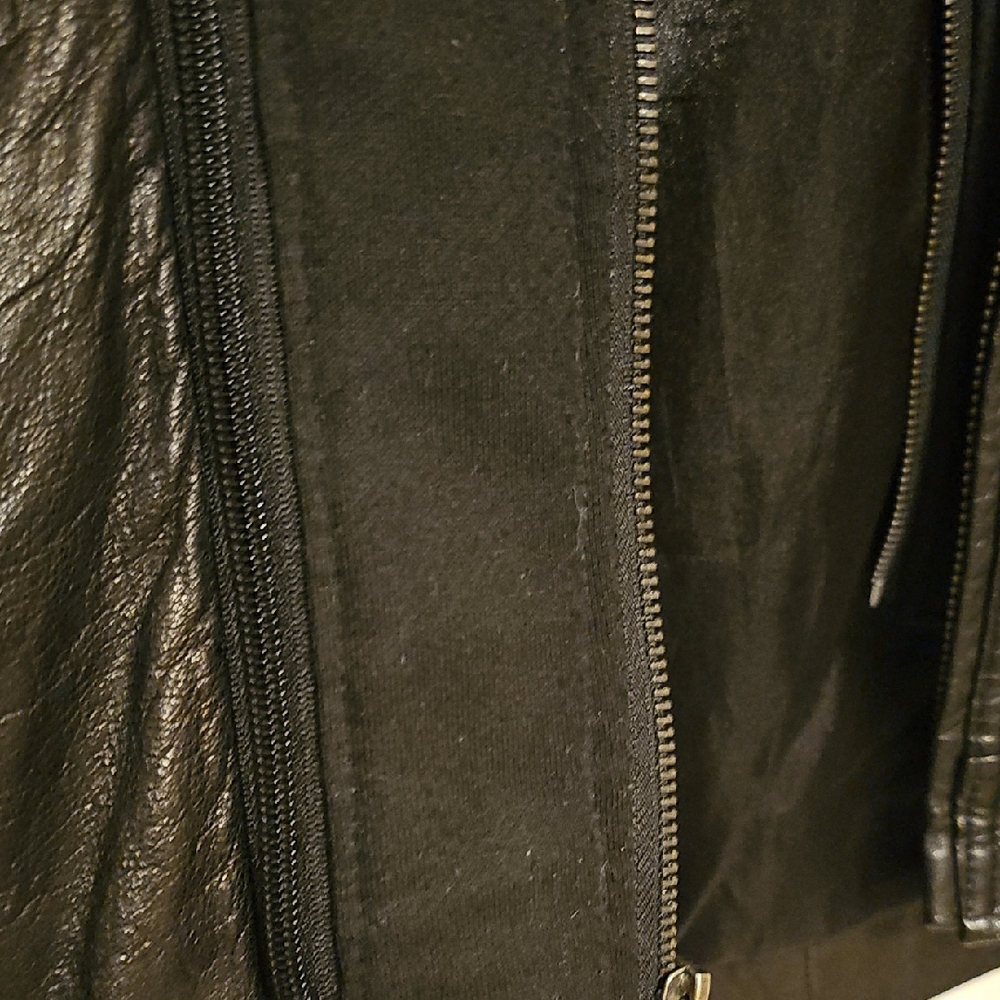 7 Diamonds Dark Leather Military Jacket - Picture 7 of 8